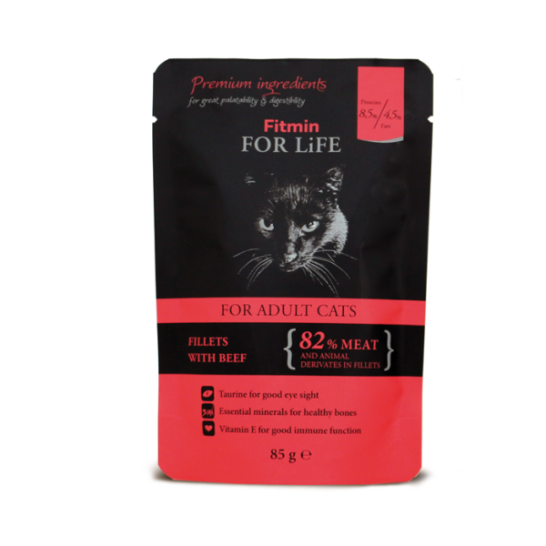 FITMIN cat For Life Pouch Adult Beef