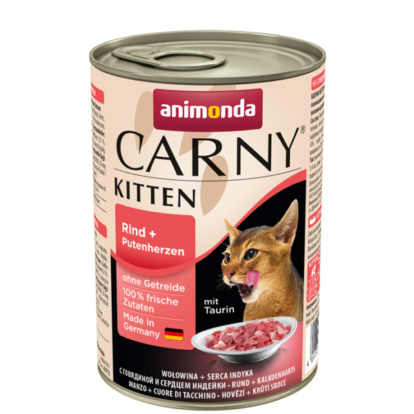 ANIMONDA Carny Kitten puszka z wołowiną i sercami indyczymi